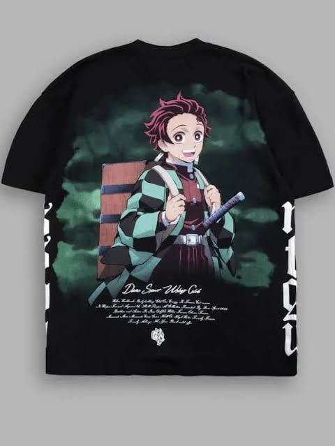 Tanjiro Kamado Side by Side Oversized Tee