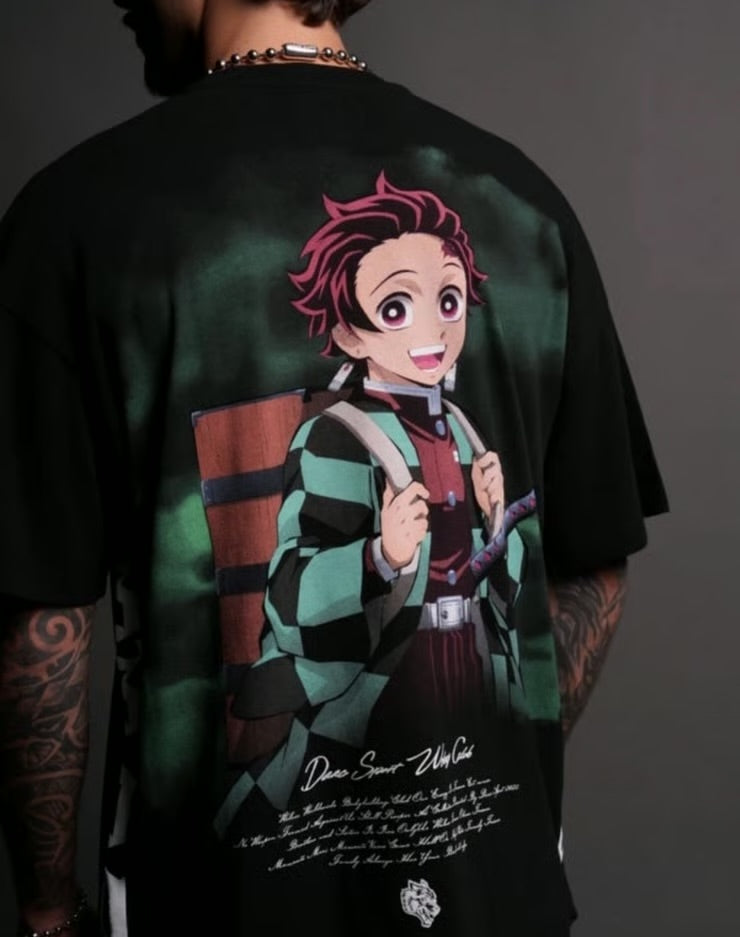 Tanjiro Kamado Side by Side Oversized Tee