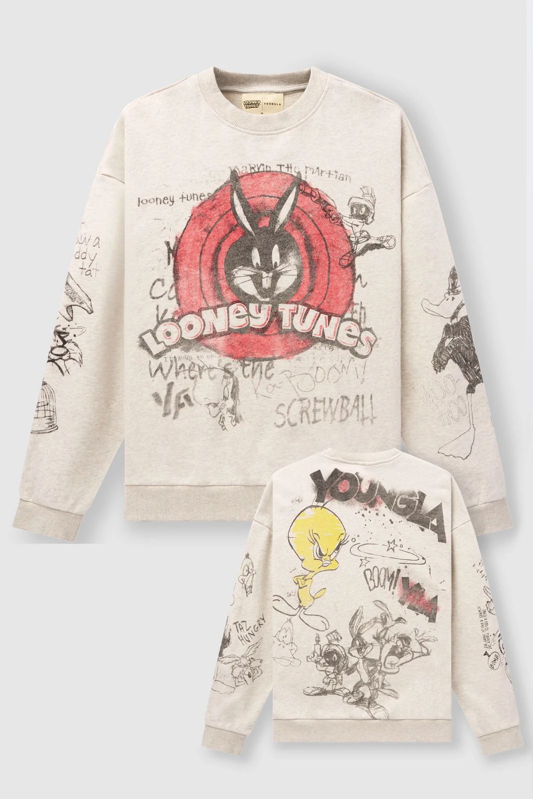 Looney Tunes Graffiti Crewnecks | Allover Sketch |