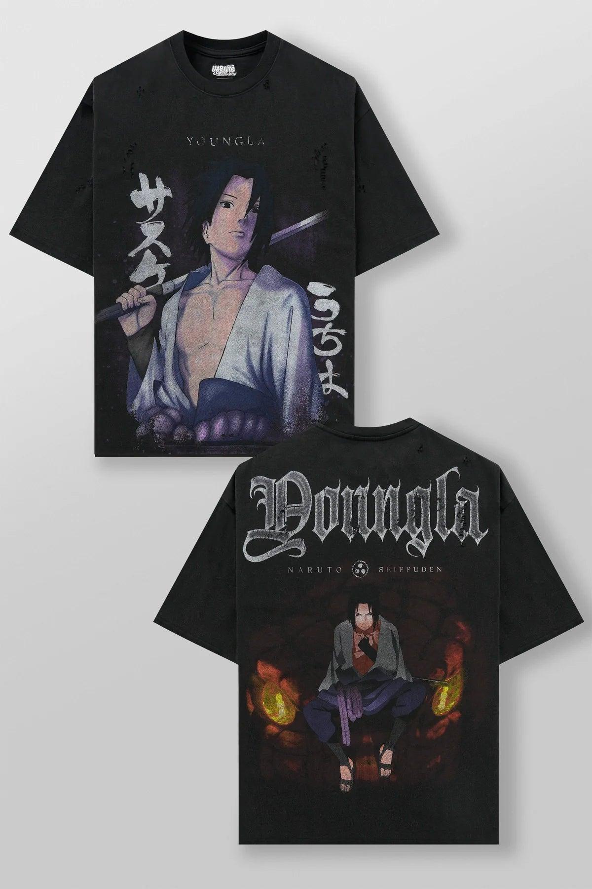 Naruto Distressed Tees | Sasuke |