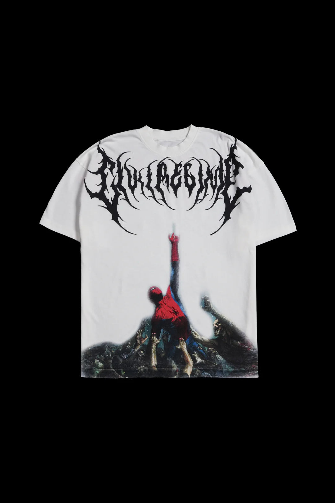 Zombie Spiderman Oversized Tee | White |