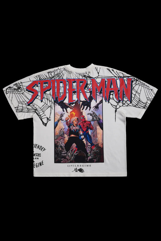 Spiderman x Civil Comic Oversized Tee | White |
