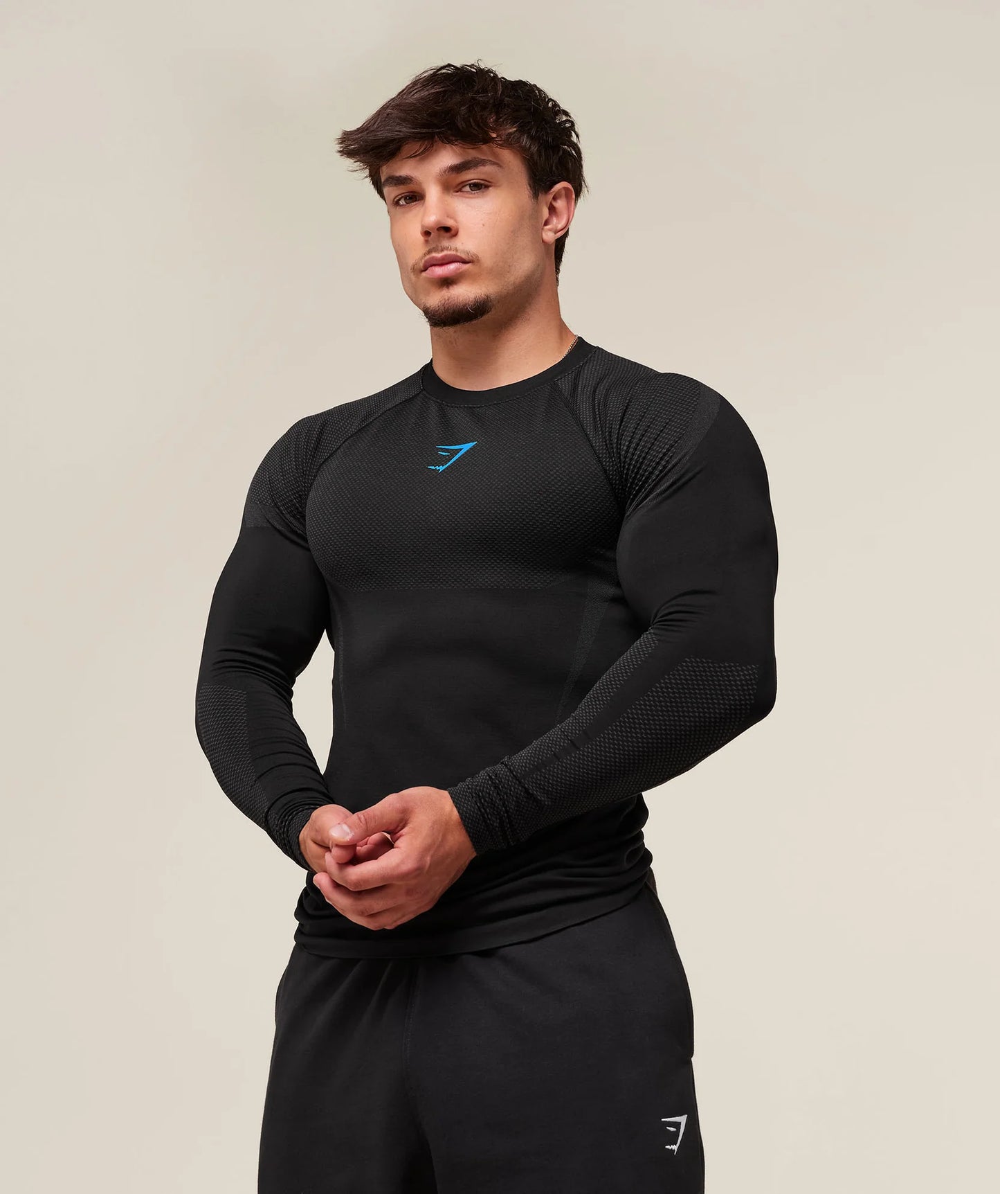 Onyx 5.0 Seamless Long Sleeve T-Shirt - Black/Blue