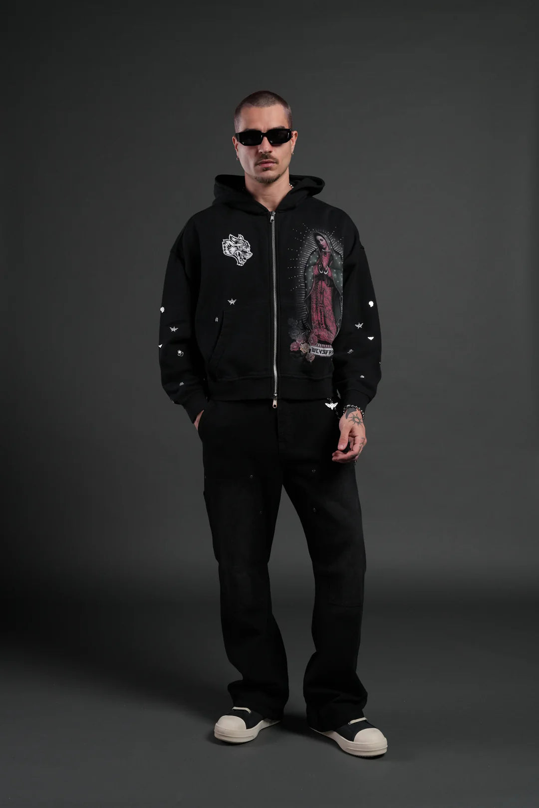 Verona Noir Vex Double Zip Up Hoodie