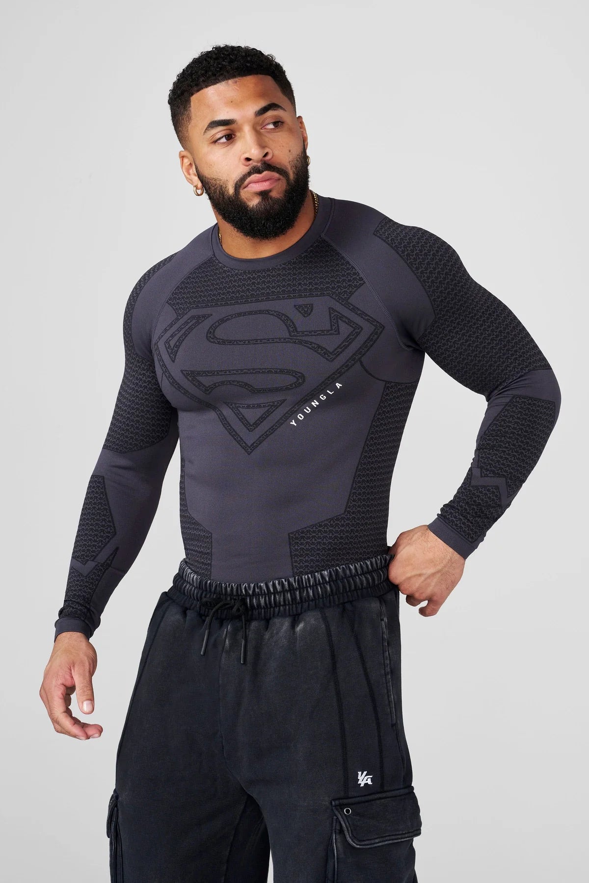 Superman Compression Longsleeves | Charcoal |