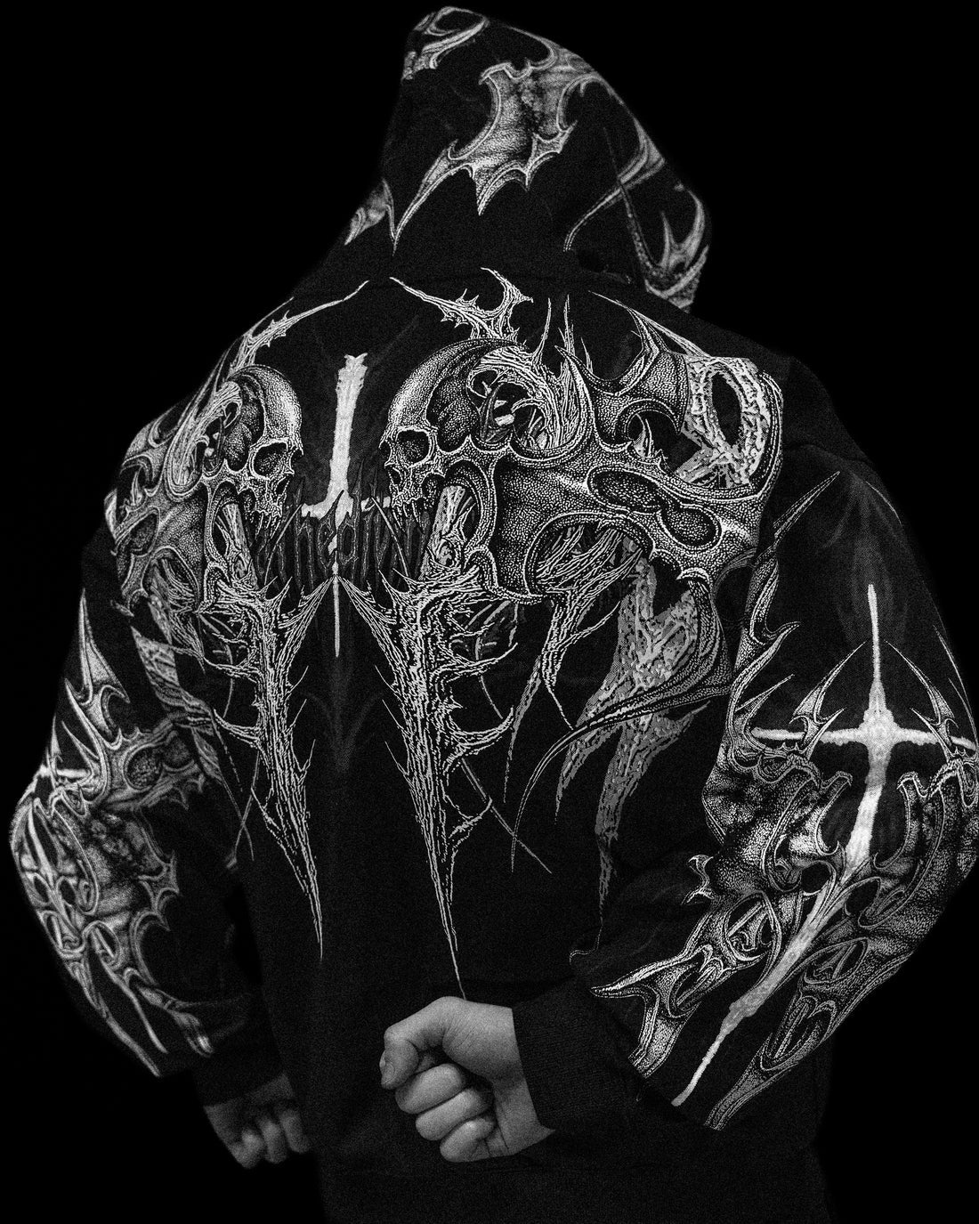 Death Blight Oversized Zip-Up
Hoodie [VOID BLACK]