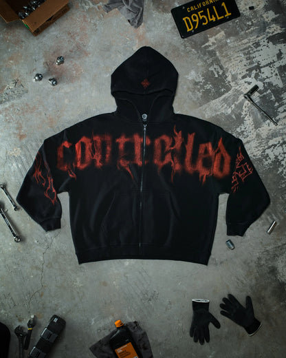 Ghost Zip Up Blood Red