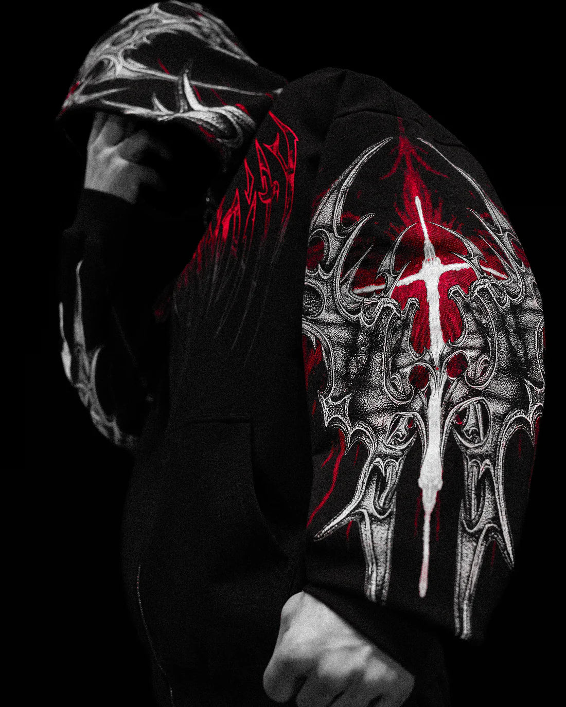 Death Blight Oversized Zip-Up
Hoodie [HEAVENLY RED]