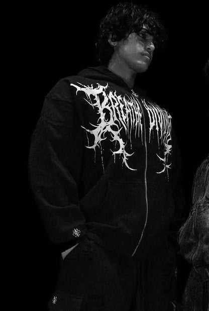 Mens Tarnished Zip-up Hoodie
[VOID BLACK]