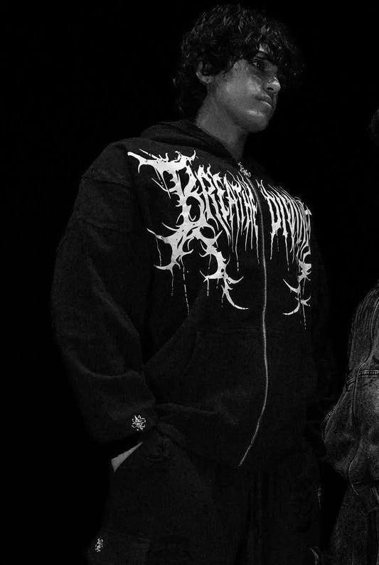 Mens Tarnished Zip-up Hoodie
[VOID BLACK]