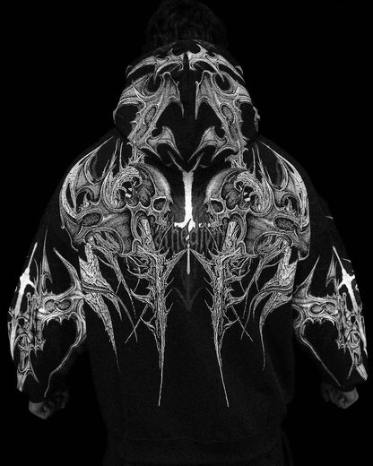 Death Blight Oversized Zip-Up
Hoodie [VOID BLACK]