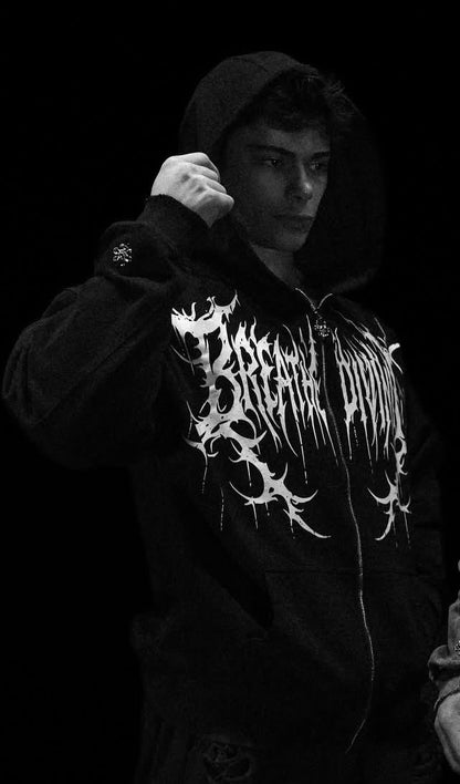 Mens Tarnished Zip-up Hoodie
[VOID BLACK]