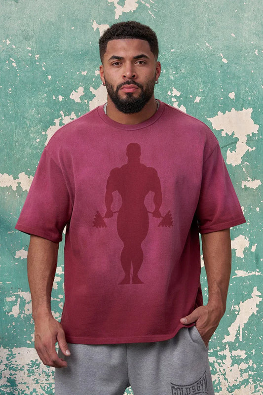 Gold’s Iron Legacy Shadow Tees | Burgundy Wash |
