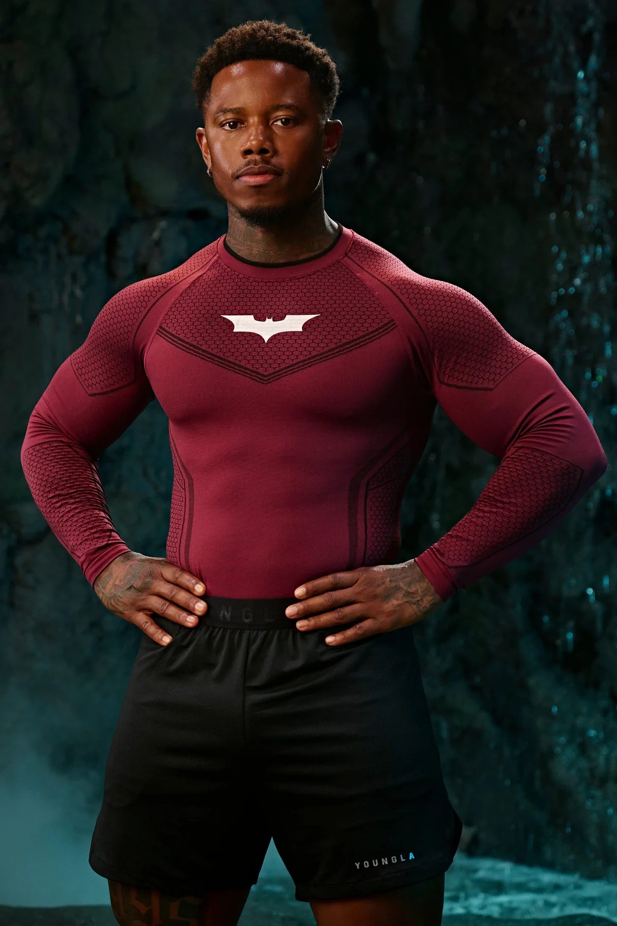 Batman Compression Longsleeves | Burgundy |