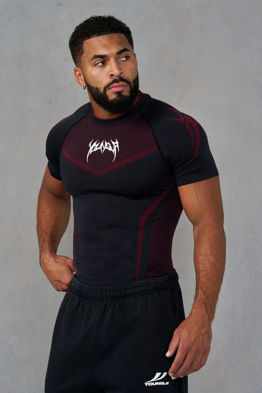 Warrior X Compression Tees | Black/Red |