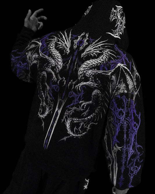 Dragon Blade Oversized pullover
hoodie [HOLLOW PURPLE]