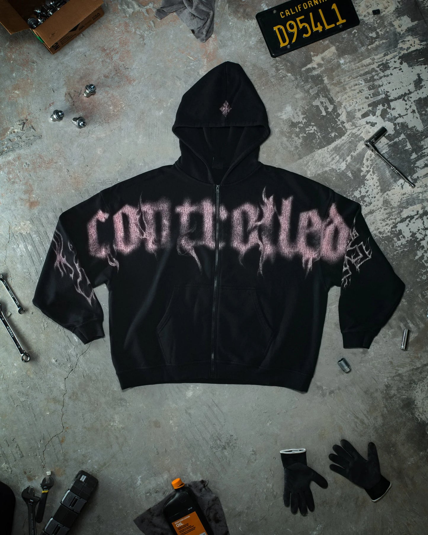 Ghost Zip Up Glossy Pink