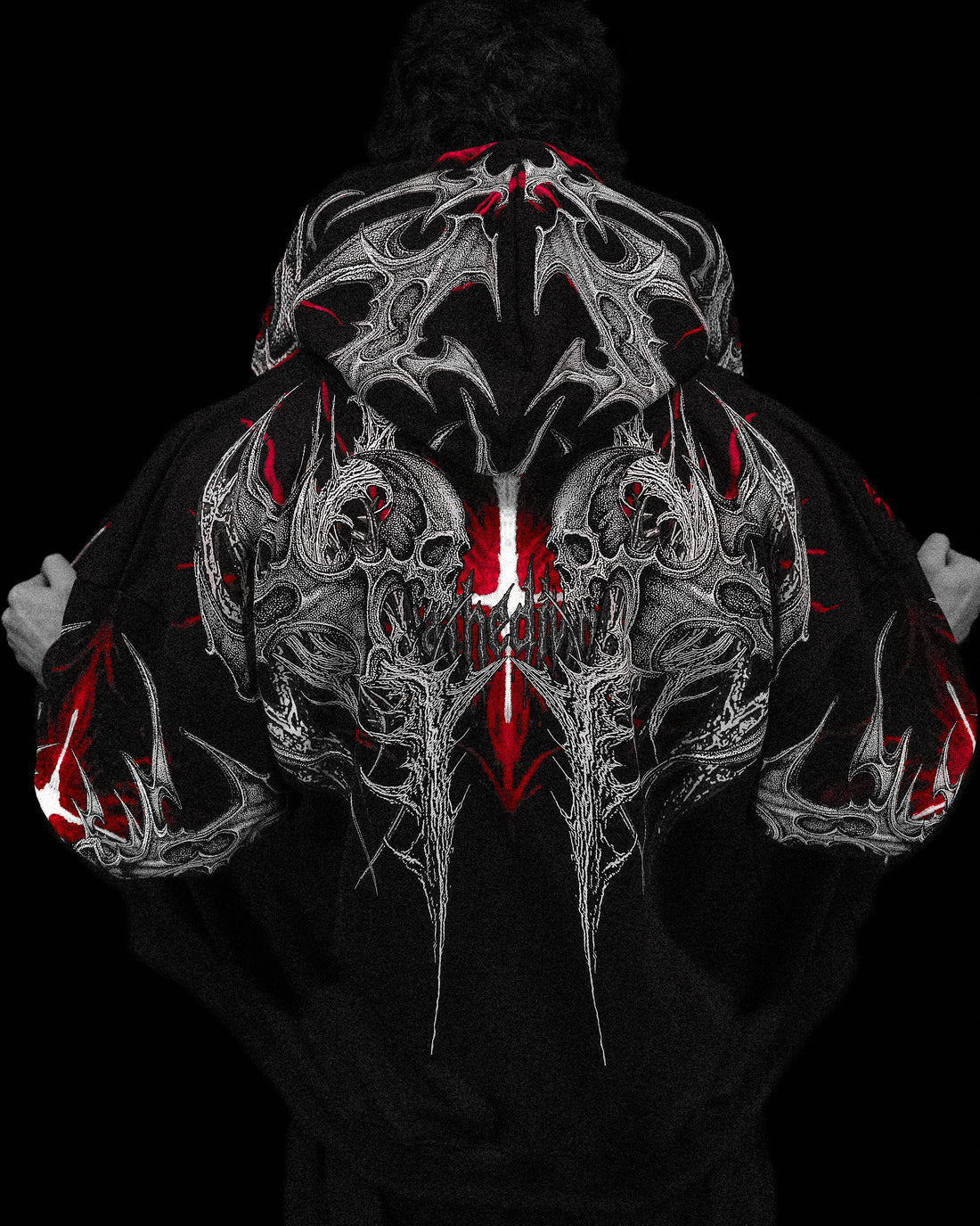 Death Blight Oversized Zip-Up
Hoodie [HEAVENLY RED]