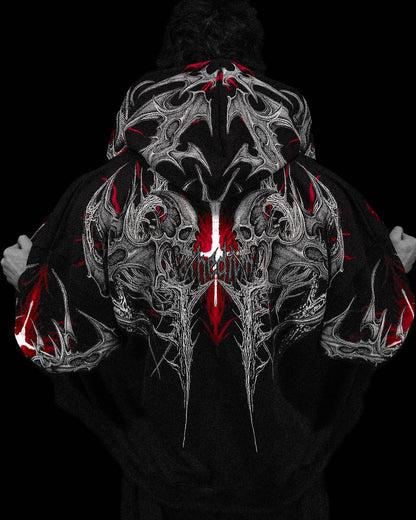 Death Blight Oversized Zip-Up
Hoodie [HEAVENLY RED]