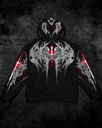 Death Blight Oversized Zip-Up
Hoodie [HEAVENLY RED]