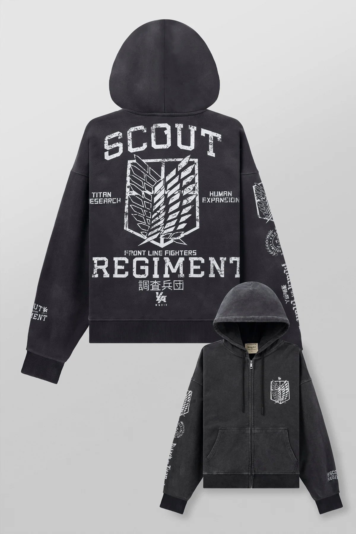 AOT© x YLA Zip-Up Hoodies | Black |