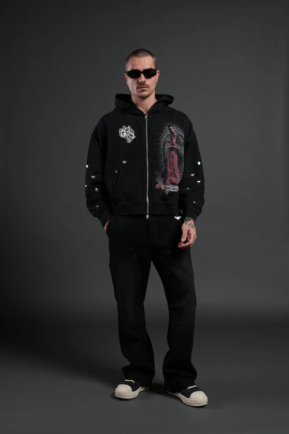 Verona Noir Vex Double Zip Up Hoodie