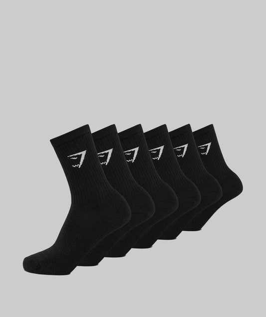 Crew Socks 6pk | Black |