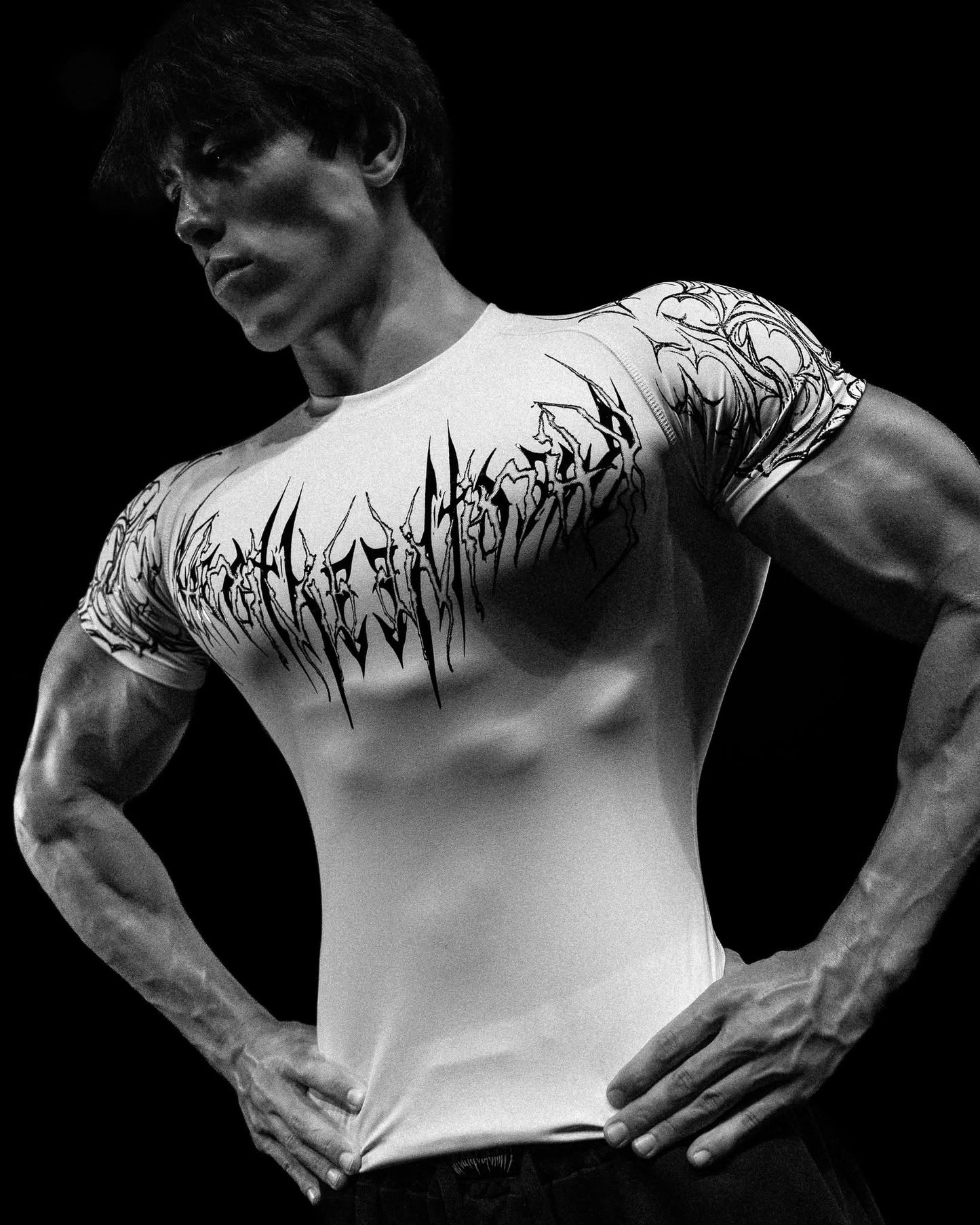 Void Tech™ Venom Texture shortsleeve Compression [DIVINE WHITE]