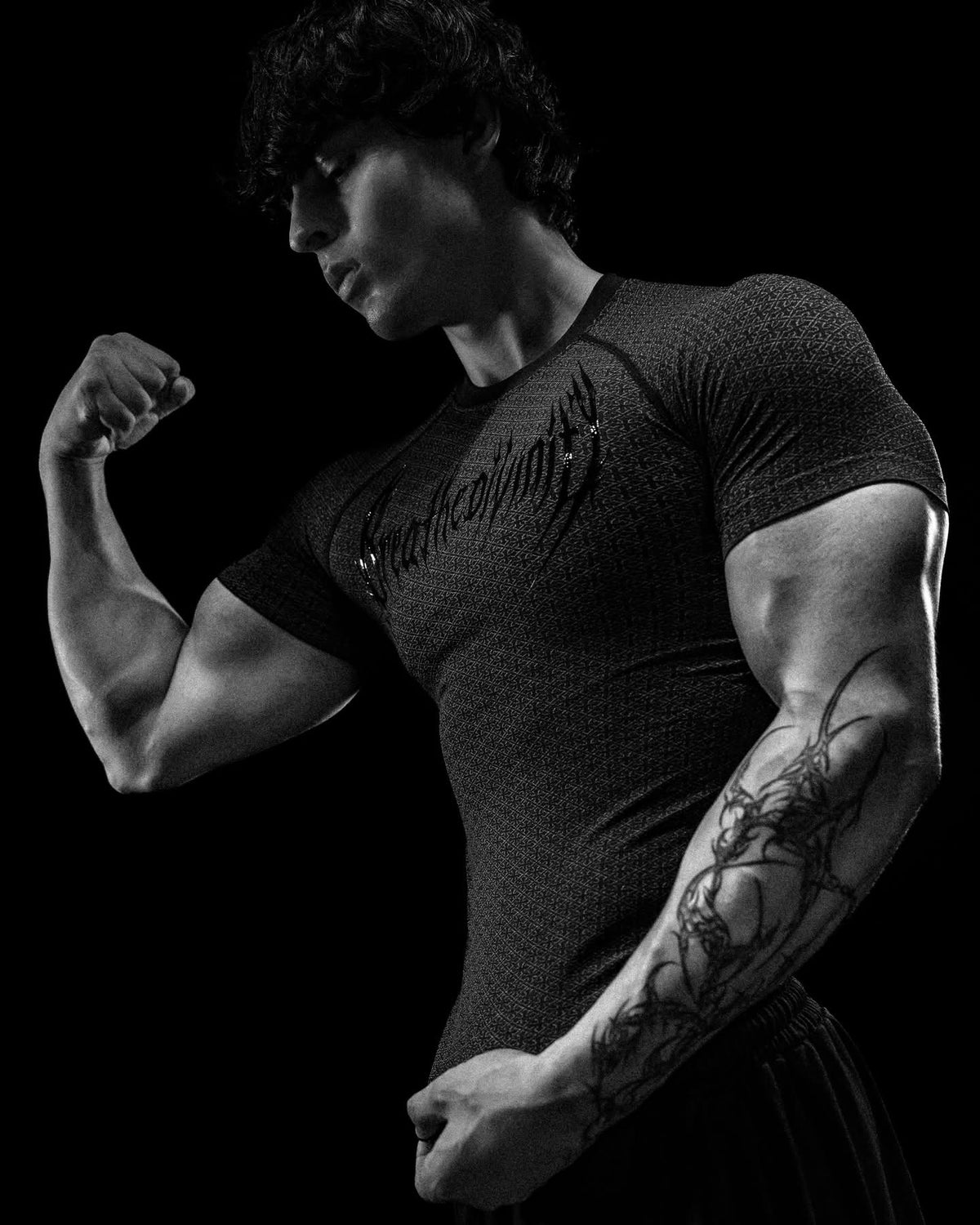 Doom Tech™ Armored Venom Texture Short sleeve Comprensión [VOID BLACK]