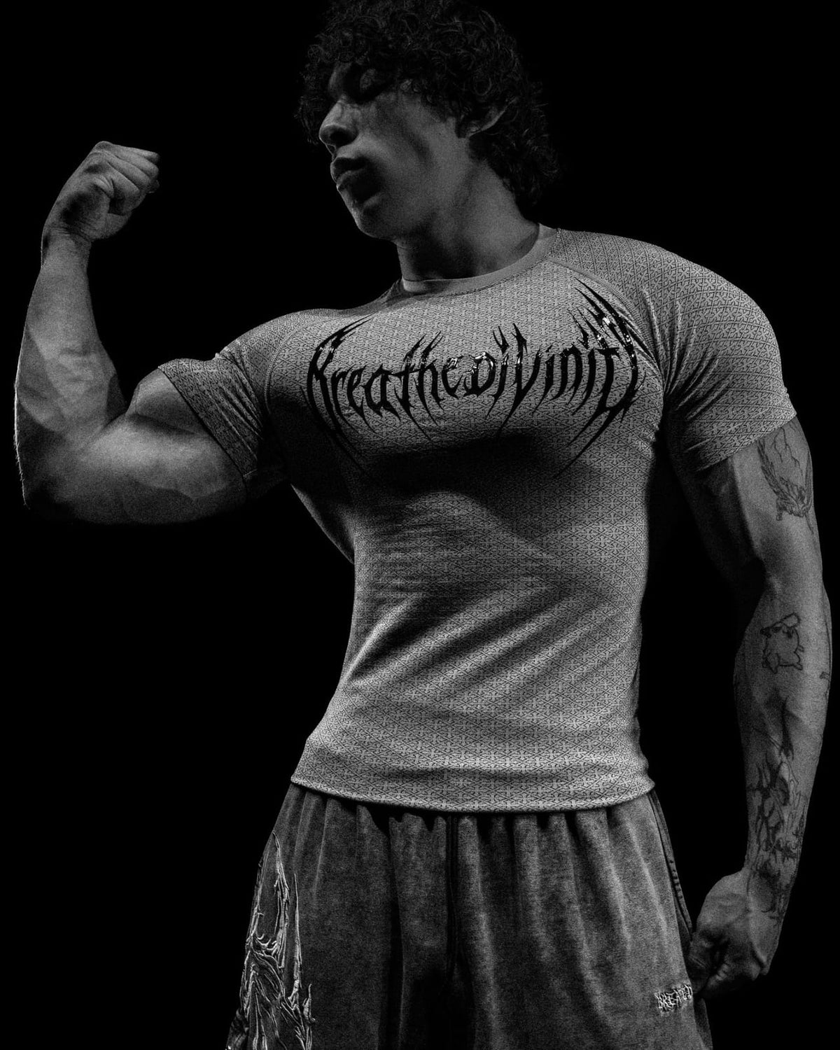 Doom Tech™ Armored Venom Texture Short sleeve Comprensión [WHITE GRADIENT]